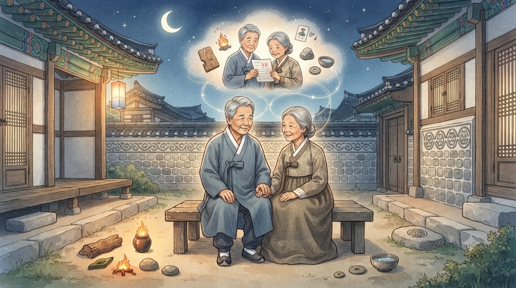영수가 말하며 미자의 손을 부드럽게 잡았다. 그들의 손은 세월의 흐름 속에서도 여전히 따뜻함을 전해주었다.