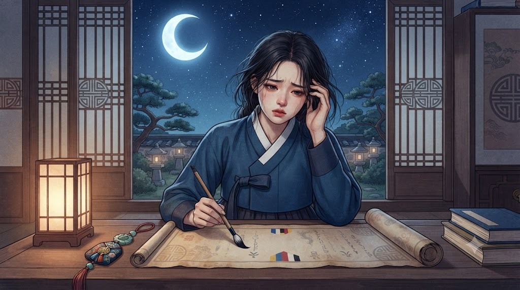 그녀는 마지막으로 자신의 월운을 살펴보았다. 그녀는 운세의 조언을 믿기 힘들었다. 더 이상 기대할 것도, 잃을 것도 없다는 생각이 머릿속을 가득