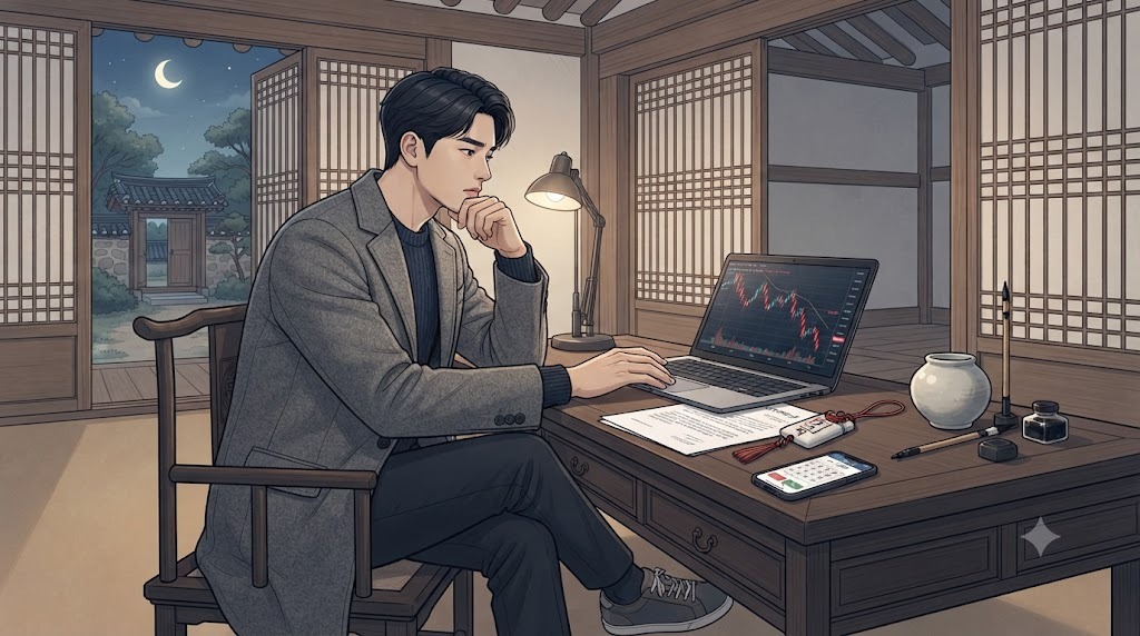 2023년 10월 10일, 재물운 점수가 95점인 날, 김태훈은 주식 투자에