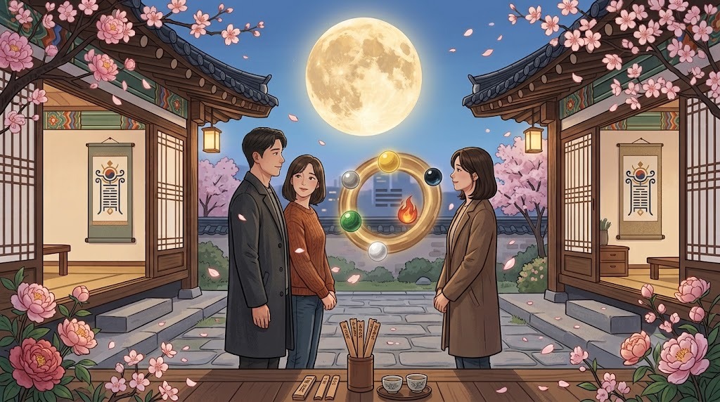 지훈과 수연의 재회는 사주에서 나타나는 관계의 변화와 긴장감을 보여준다. 사주